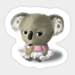 Cute fluffy baby koala Sticker